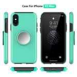 Wholesale iPhone Xr Glossy Pop Up Hybrid Case with Metal Plate (Mint Green)